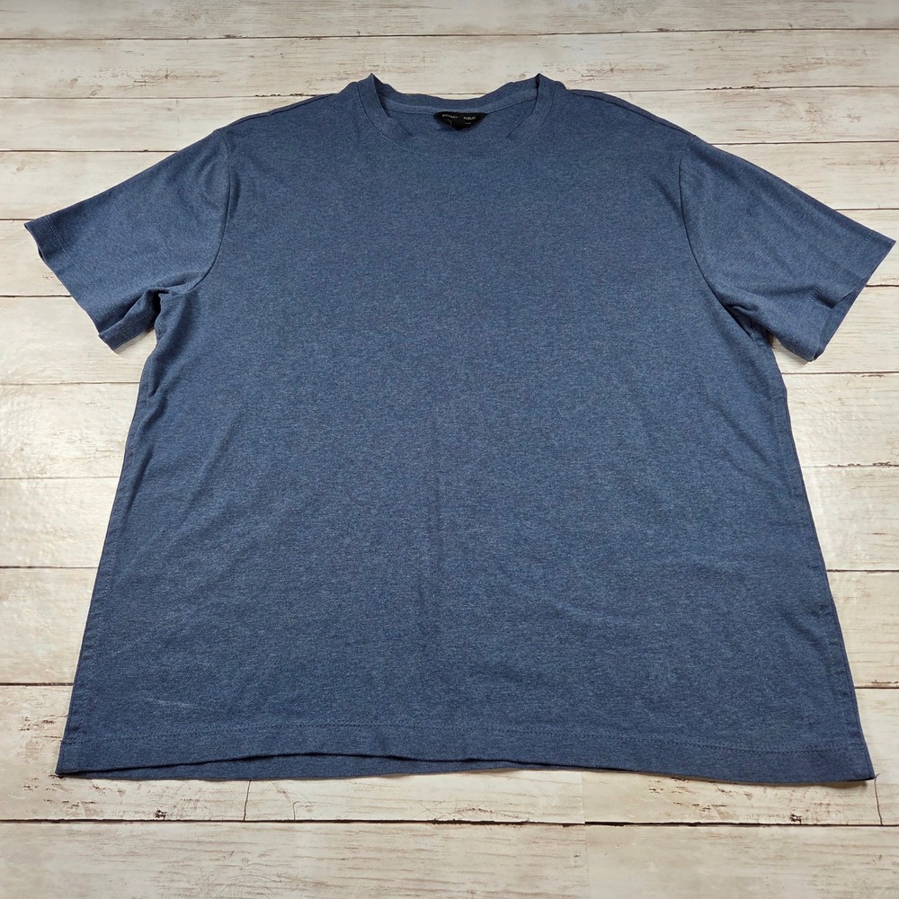 Banana Republic Luxe Touch Performance Tee Shirt Mens L Blue Heather Cotton